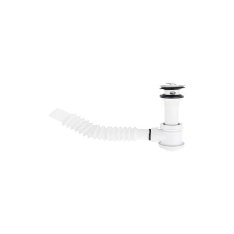 CESPOL FLEXIBLE CON BOTE CHICO CON CUBIERTA METALICA PARA LAVABO F-3701CC DICA