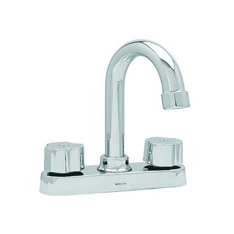 MEZCLADORA DE 4" PARA LAVABO CON CUBIERTA Y MANERALES F-4046V DICA