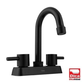 MEZCLADORA ECOLOGICA 4” TIPO BAR PARA LAVABO NEGRO MATE 4066.2 DICA