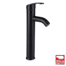 MONOMANDO ECOLOGICO ALTO PARA LAVABO  NEGRO MATE 4435.2 DICA