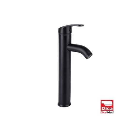 MONOMANDO ECOLOGICO ALTO PARA LAVABO  NEGRO MATE 4435.2 DICA