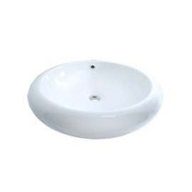 LAVABO CIRCULAR BLANCO SOBRE CUBIERTA DE CERAMICA F-LC-002 WASSER