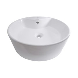 LAVABO CERAMICO BLANCO DE S/PONER REDONDO C/ORIFICIO P/ MONOMANDO LC 014 VAND