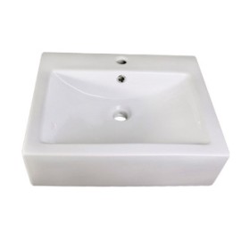 LAVABO CERAMICO BLANCO DE S/PONER CUADRADO P/MONOMANDO LC 020 VAND*****